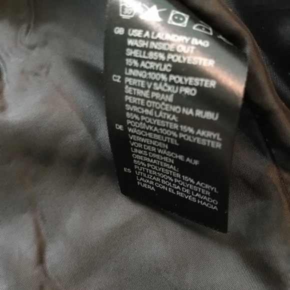 H&M Gray Moto Zip Up Tweed Jacket Size 6 - Picture 6 of 6